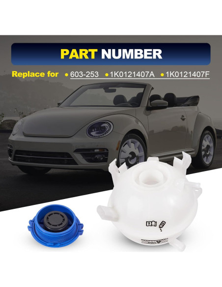 Tanque de refrigerante YEHERIT 1K0121407A para Audi y VW