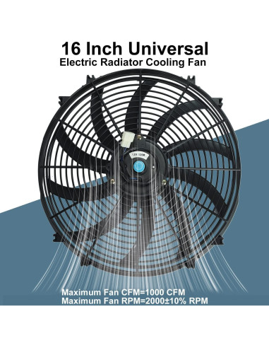Ventilador Eléctrico Blackhorse-Racing 16" Universal 120W
