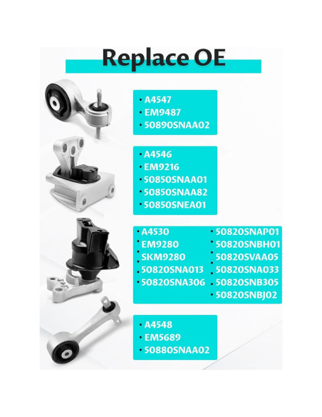 Soportes de Motor y Transmisión Manual Pnktool Civic 2006-2011