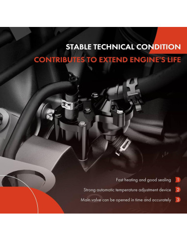 Kit Carcasa Termostato A-Premium para Land Rover y Volvo