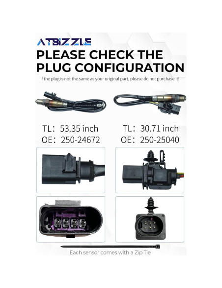 Sensor de Oxígeno ATBIZZLE 250-24672 Compatible Audi 2009-2017