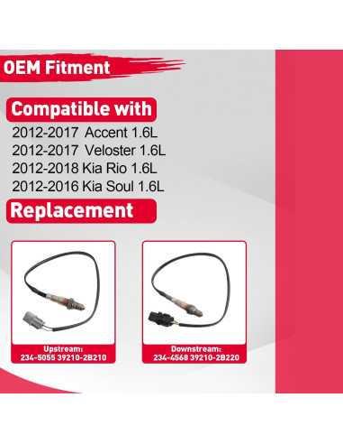 Sensores de Oxígeno XunDong 234-5055 234-4568 para Hyundai/Kia