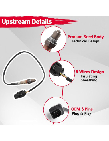 Sensores de Oxígeno XunDong 234-5055 234-4568 para Hyundai/Kia