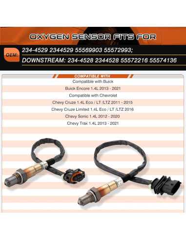 Sensor de Oxígeno O2 ACAUTO 234-4528 234-4529 para Chevy