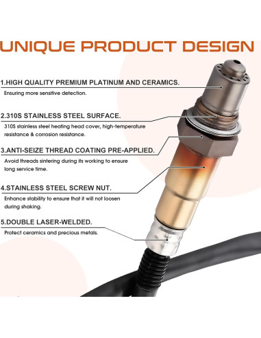 Sensor de Oxígeno O2 ACAUTO 234-4528 234-4529 para Chevy