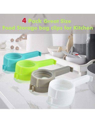 4 Clips para Bolsas de Comida Ledorr con Vertedor - Grande