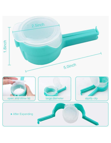 4 Clips para Bolsas de Comida Ledorr con Vertedor - Grande
