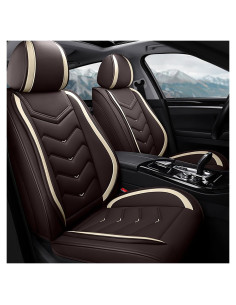 Fundas de Asiento de Coche ACDY para Audi Q3 2000-2026, 2 Pcs Delanteros Color Café