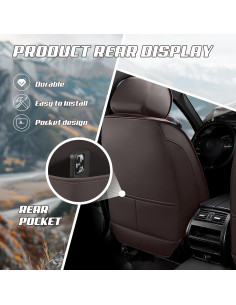 Fundas de Asiento de Coche ACDY para Audi Q3 2000-2026, 2 Pcs Delanteros Color Café 2