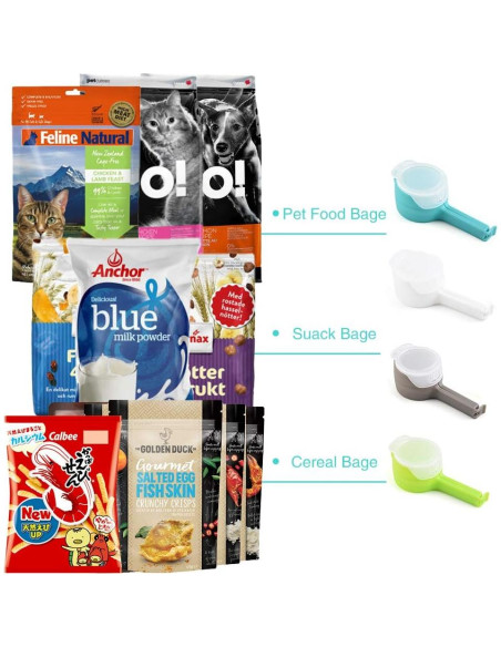 4 Clips para Bolsas de Comida Ledorr con Vertedor - Grande