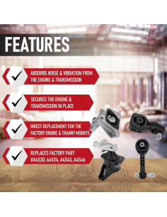 Conjunto de Montajes de Motor y Transmisión AA Ignition Civic 1.8L 2006-2010 2
