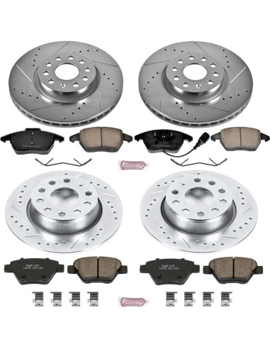 Kit de Frenos Delantero y Trasero PowerStop K5801 para Audi A3 y VW