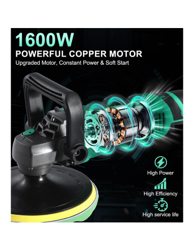 Pulidor de Automóviles ZOTA P702 1600W 7 Velocidades 4m Cable