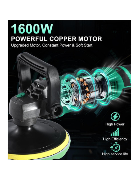 Pulidor de Automóviles ZOTA P702 1600W 7 Velocidades 4m Cable