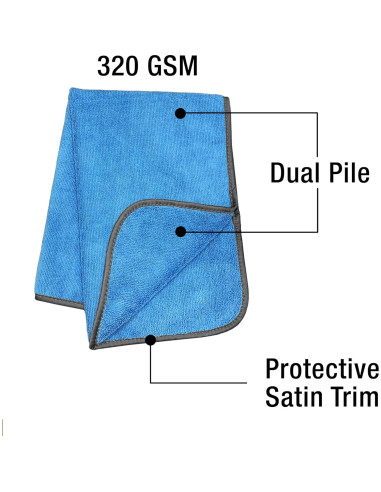 Toallas de Microfibra Detailer's Preference 320 GSM 40.6x61 cm Paquete de 12