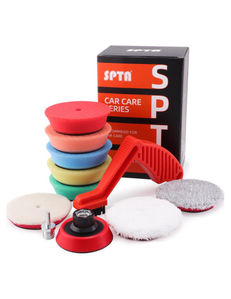 Kit de Pulido SPTA 11 Piezas 3" para Taladro - Almohadillas de Espuma