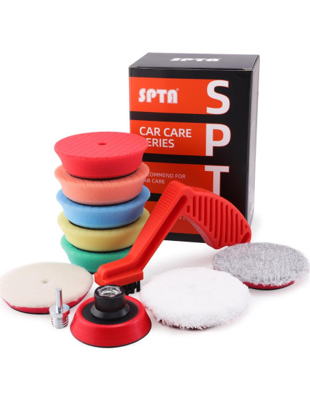 Kit de Pulido SPTA 11 Piezas 3" para Taladro - Almohadillas de Espuma