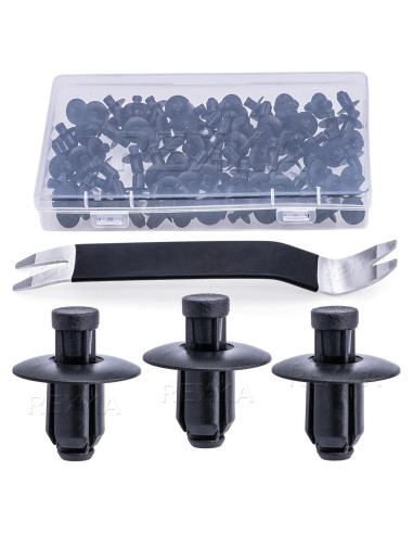Clips de Nylon Negro Rexka 50pcs 15mm x 10mm para Automóviles