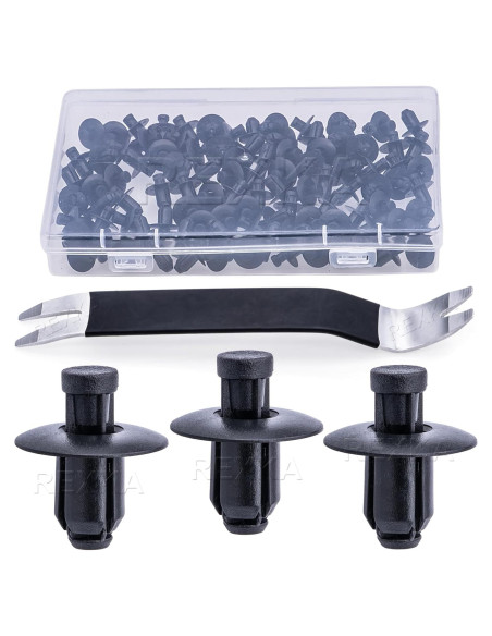 Clips de Nylon Negro Rexka 50pcs 15mm x 10mm para Automóviles