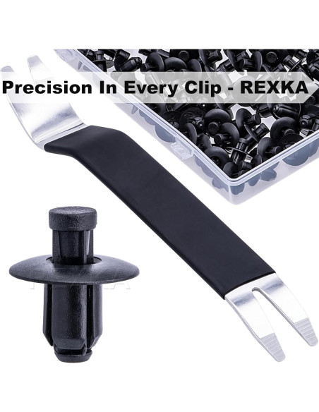 Clips de Nylon Negro Rexka 50pcs 15mm x 10mm para Automóviles