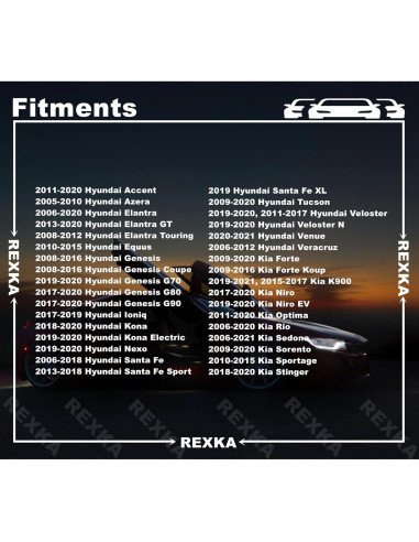 Clips de Nylon Negro Rexka 50pcs 15mm x 10mm para Automóviles