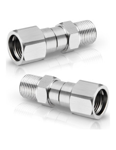 Conector Giratorio 3/8" NPT Acero Inoxidable 5000 PSI - 2 Piezas