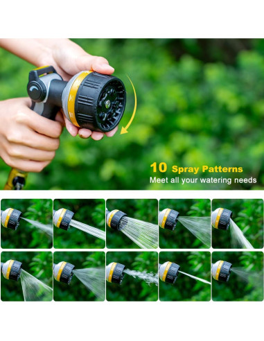 Boquilla de Manguera de Jardín FANHAO Amarilla 10 Patrones