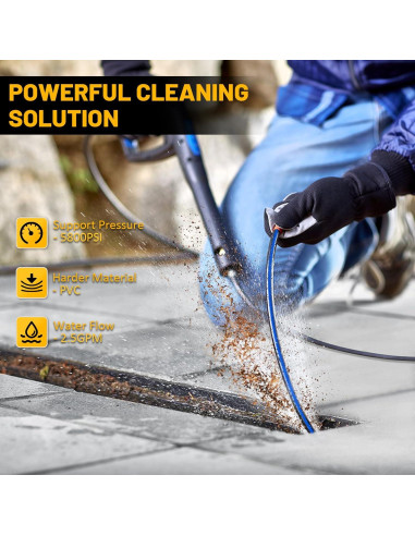 Kit de Jetter de Alcantarillado TUTULUCK 15m 5800PSI 3 Boquillas