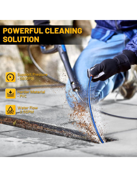 Kit de Jetter de Alcantarillado TUTULUCK 15m 5800PSI 3 Boquillas