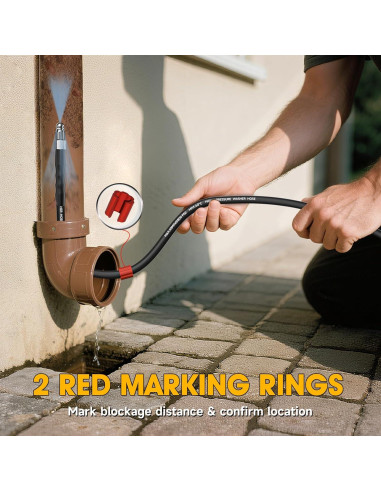 Kit de Jetter de Alcantarillado TUTULUCK 15m 5800PSI 3 Boquillas