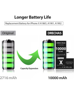 Batería de Reemplazo DRECHAS 10000mAh para iPhone X 2