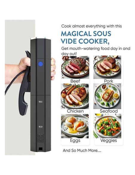 Yedi Sous Vide Cooker 1000W con Accesorios Deluxe y Recetas