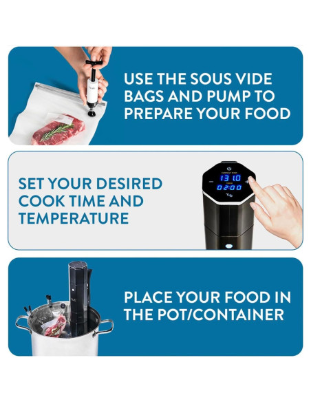 Yedi Sous Vide Cooker 1000W con Accesorios Deluxe y Recetas
