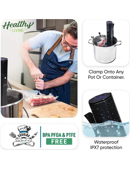 Yedi Sous Vide Cooker 1000W con Accesorios Deluxe y Recetas