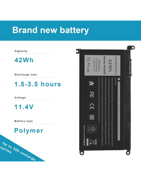 Batería WDX0R 42Wh para Laptop Dell Inspiron 13 15 17