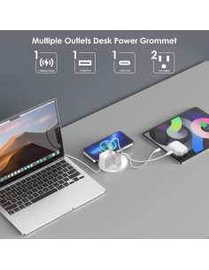 Grommet de Poder Empotrado Blanco Jgstkcity 3" con Carga Rápida 2