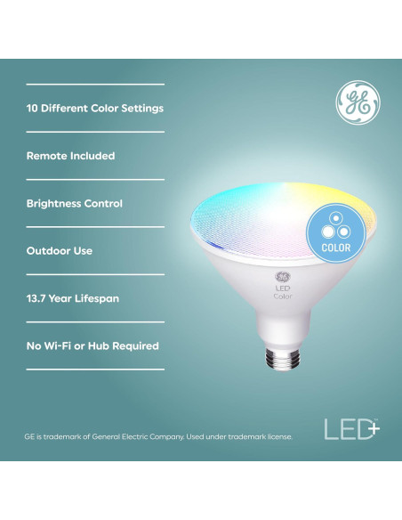 Bombillas LED+ PAR38 GE para exteriores, 15W, 3 unidades RGB