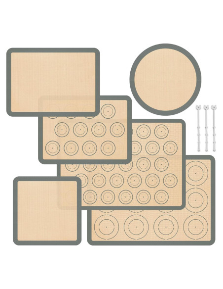 Juego de 6 Tapetes de Silicona para Hornear Koolstuffs