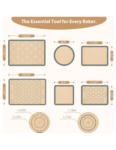 Juego de 6 Tapetes de Silicona para Hornear Koolstuffs
