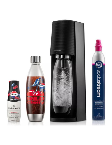 Kit de inicio SodaStream Terra con Cilindro CO2 y Sabor Wild Cherry