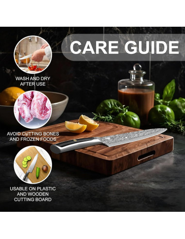 Cuchillo de Chef Finesse Forge 20 cm Acero Damasco Premium