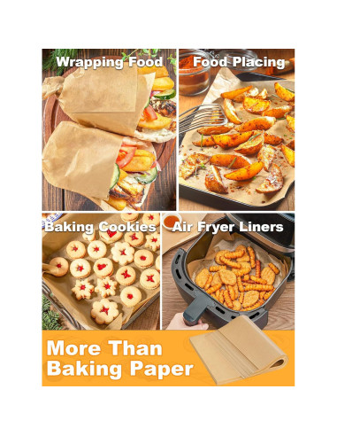 Hojas de Papel Pergamino SMARTAKE 200 Pcs 23x33 cm Antiadherentes