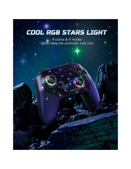 Controlador Inalámbrico VOYEE S08 para Switch y PC RGB