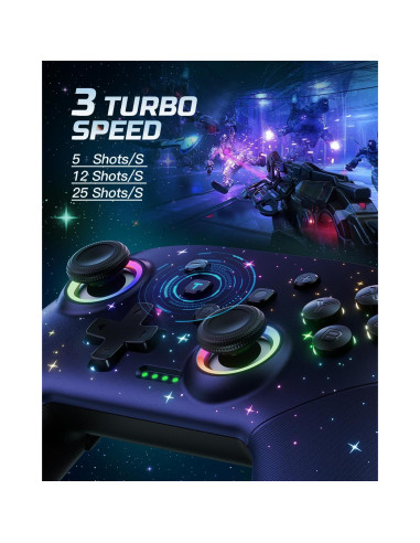 Controlador Inalámbrico VOYEE S08 para Switch y PC RGB