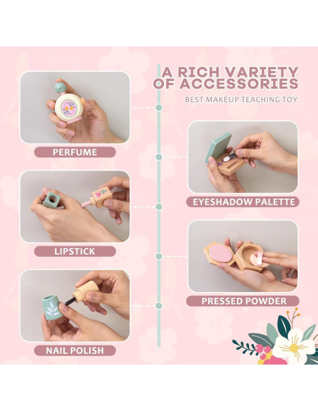 Juego de Maquillaje de Madera Masonbaby para Niños 3-5 Años