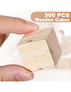 300 Cubos de Madera Barydat 2.54 cm para Manualidades 2