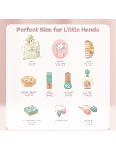 Juego de Maquillaje de Madera Masonbaby para Niños 3-5 Años