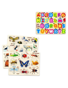 Rompecabezas de Madera QUOKKA Montessori Alfabeto y Animales