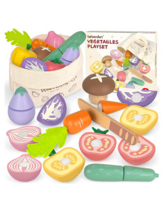 Conjunto de Comida de Madera Beberolen para Niños 3+ Años