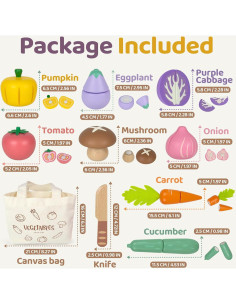 Conjunto de Comida de Madera Beberolen para Niños 3+ Años 2